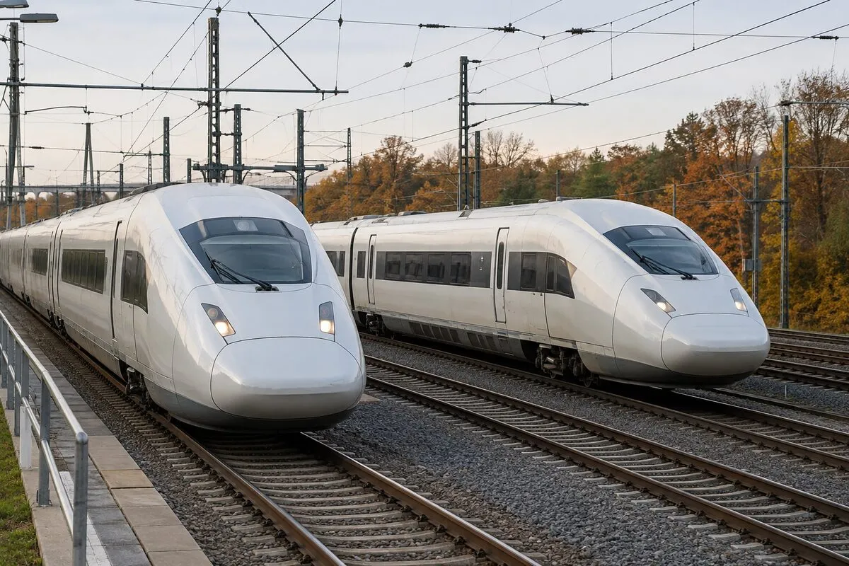 Pociągi dalekobieżne na sąsiednich torach bez widocznych oznaczeń przewoźników