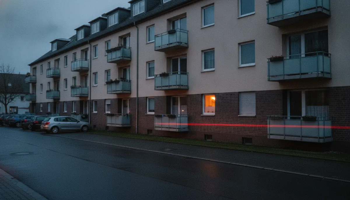 Poglądowy widok budynku wielorodzinnego nocą